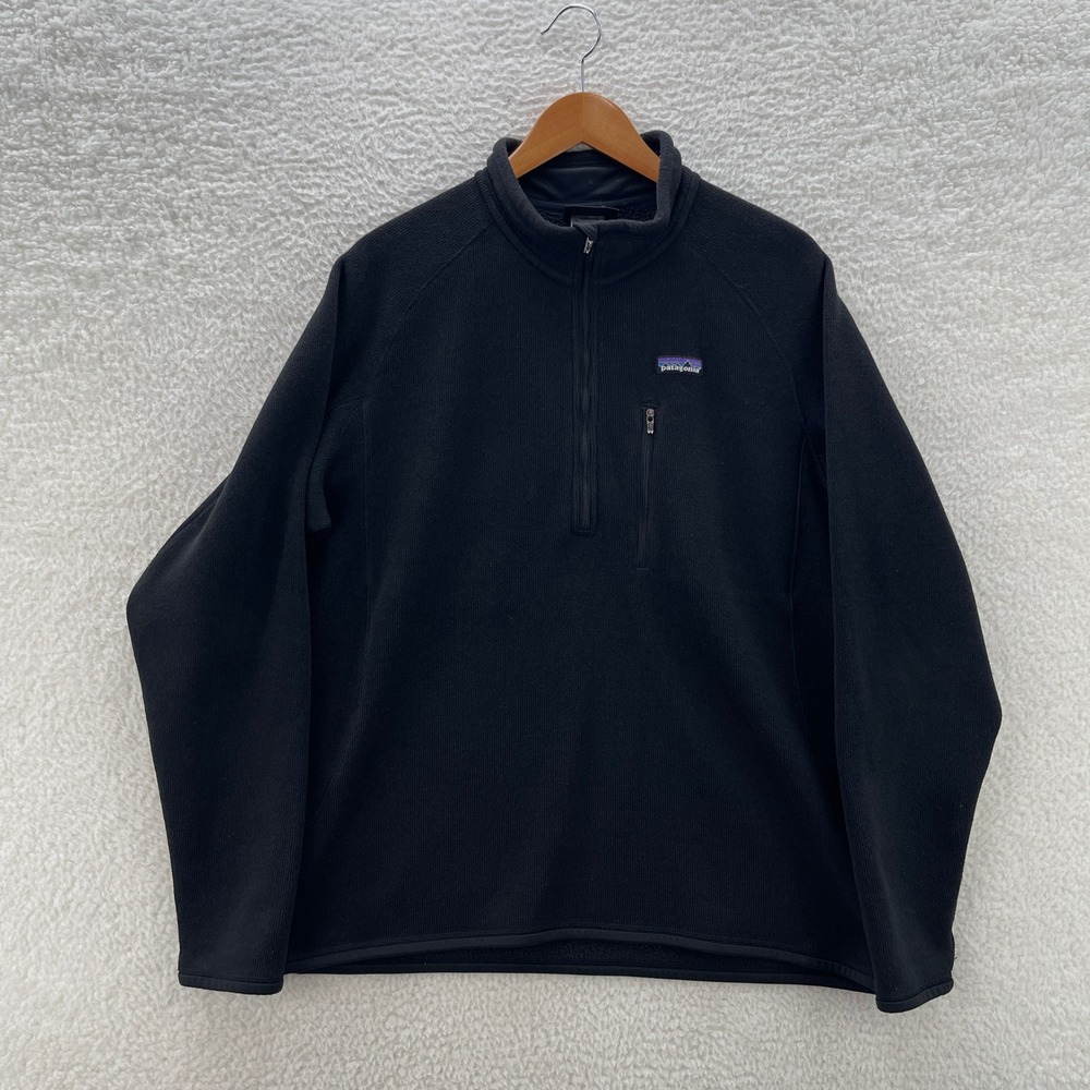Patagonia Jacket Black Men XL Better Sweater 1/4 Zip Fleece Preppy Hiking Office